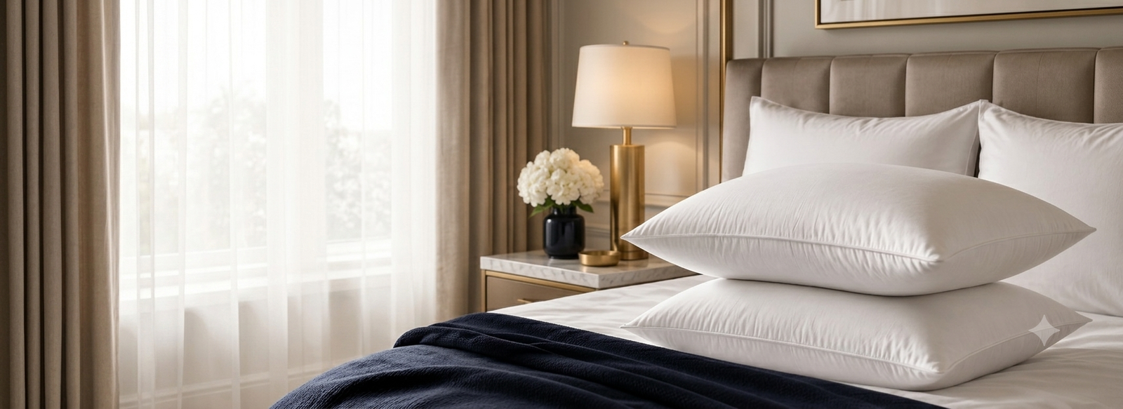 FluffCo cooling sheet set on a hotel bed